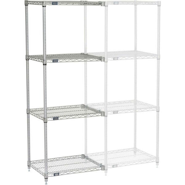 Nexel 5 Tier Silver Epoxy Wire Shelving Add-On Unit, 30W x 24D x 86H A24308EP5 - main